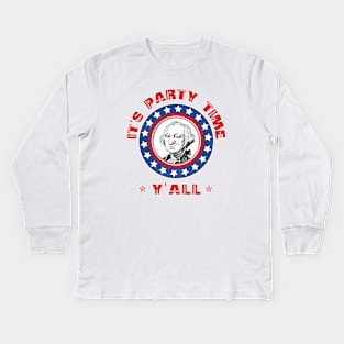 It's Party Time Y'all Funny 4th of July Kids Long Sleeve T-Shirt